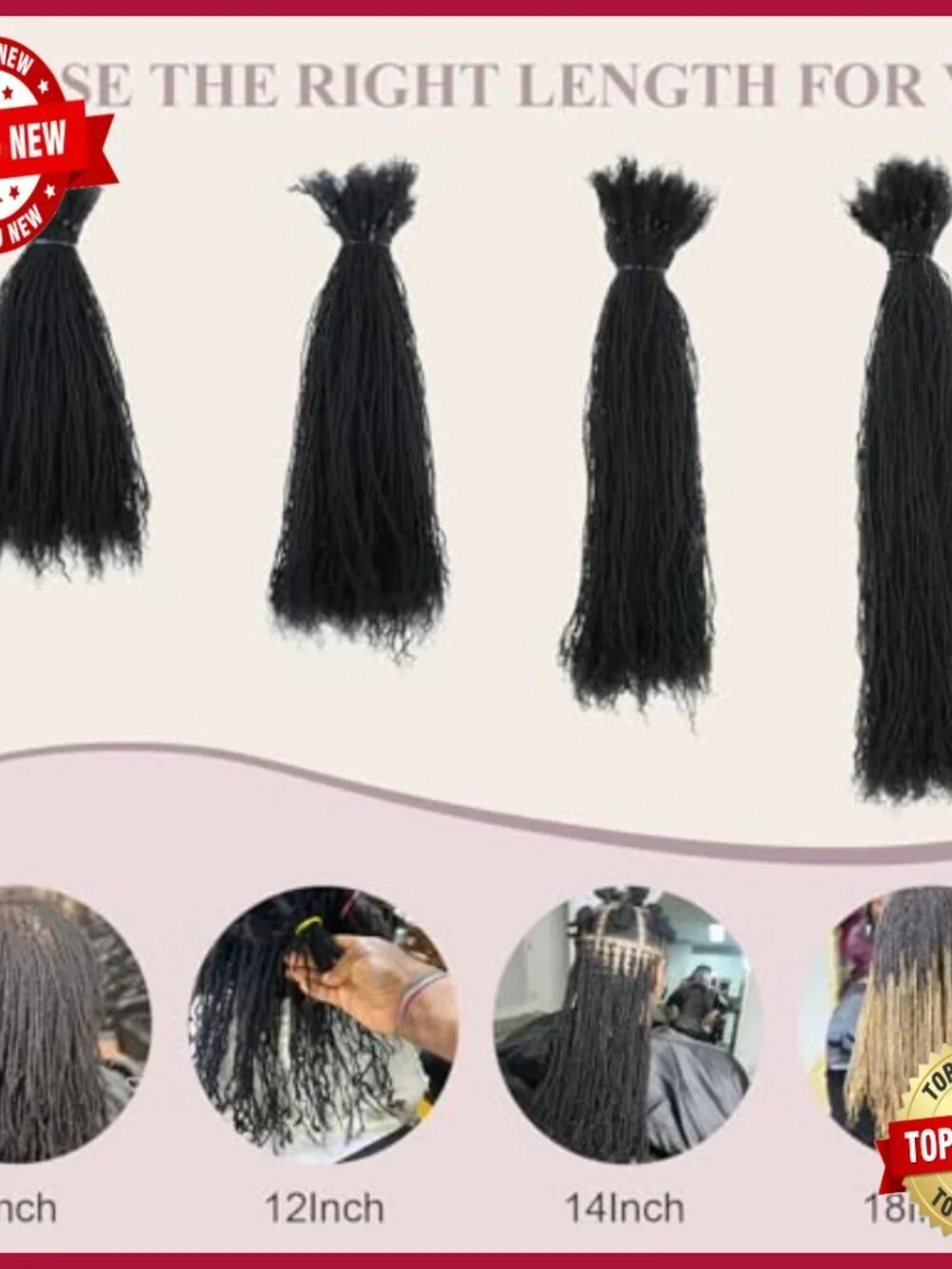 Human Hair Sister Locs Extensions 8 Inch 70 Strands Curly Tips Permanent